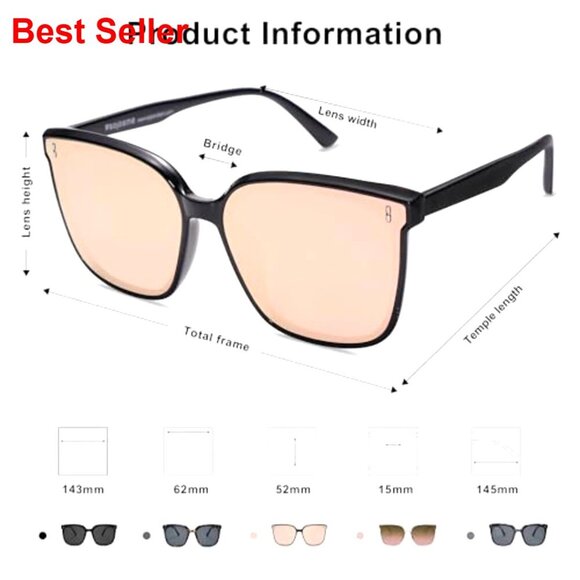 Vintage Square Sunglasses with UV400 Protection, Recycled Plastic Frames main image 5
